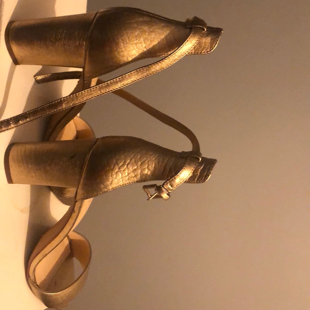 Vince Camuto Gold Faux Snakeskin Heels